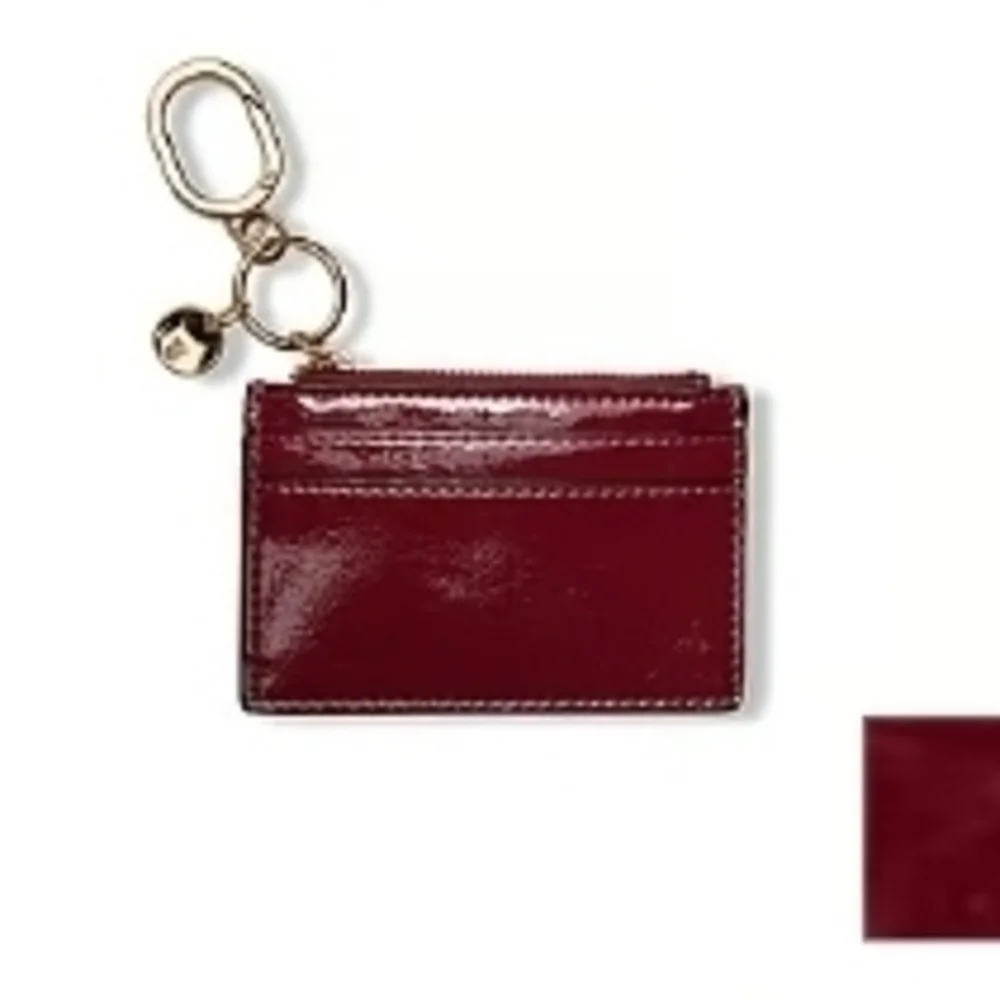 Victoria's Secret Burgundy Card Holder with Gold Keychain